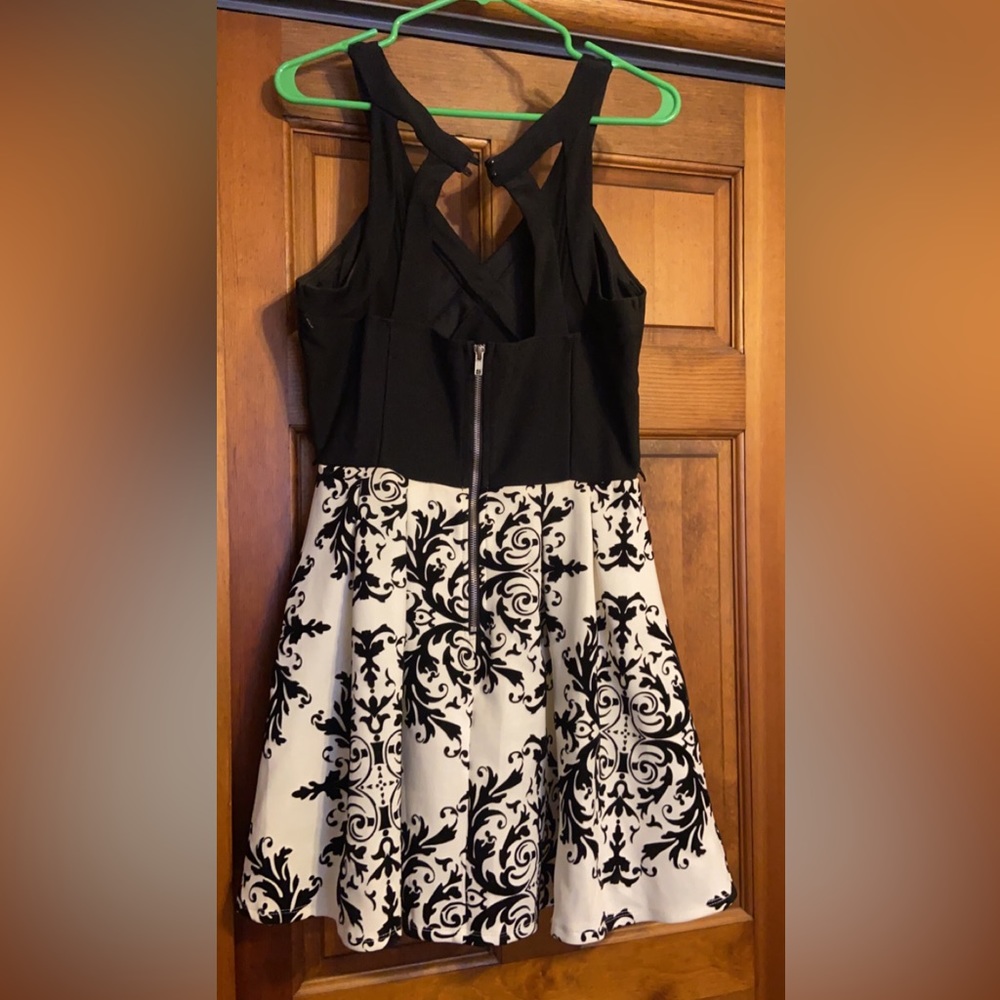 White and black formal dress